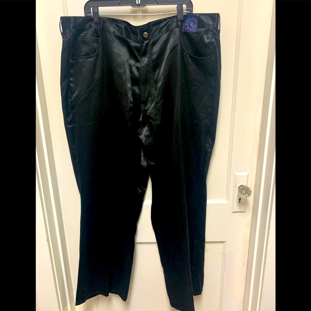 NWT Lane Bryant Venezia Black Satin Jeans Size 26